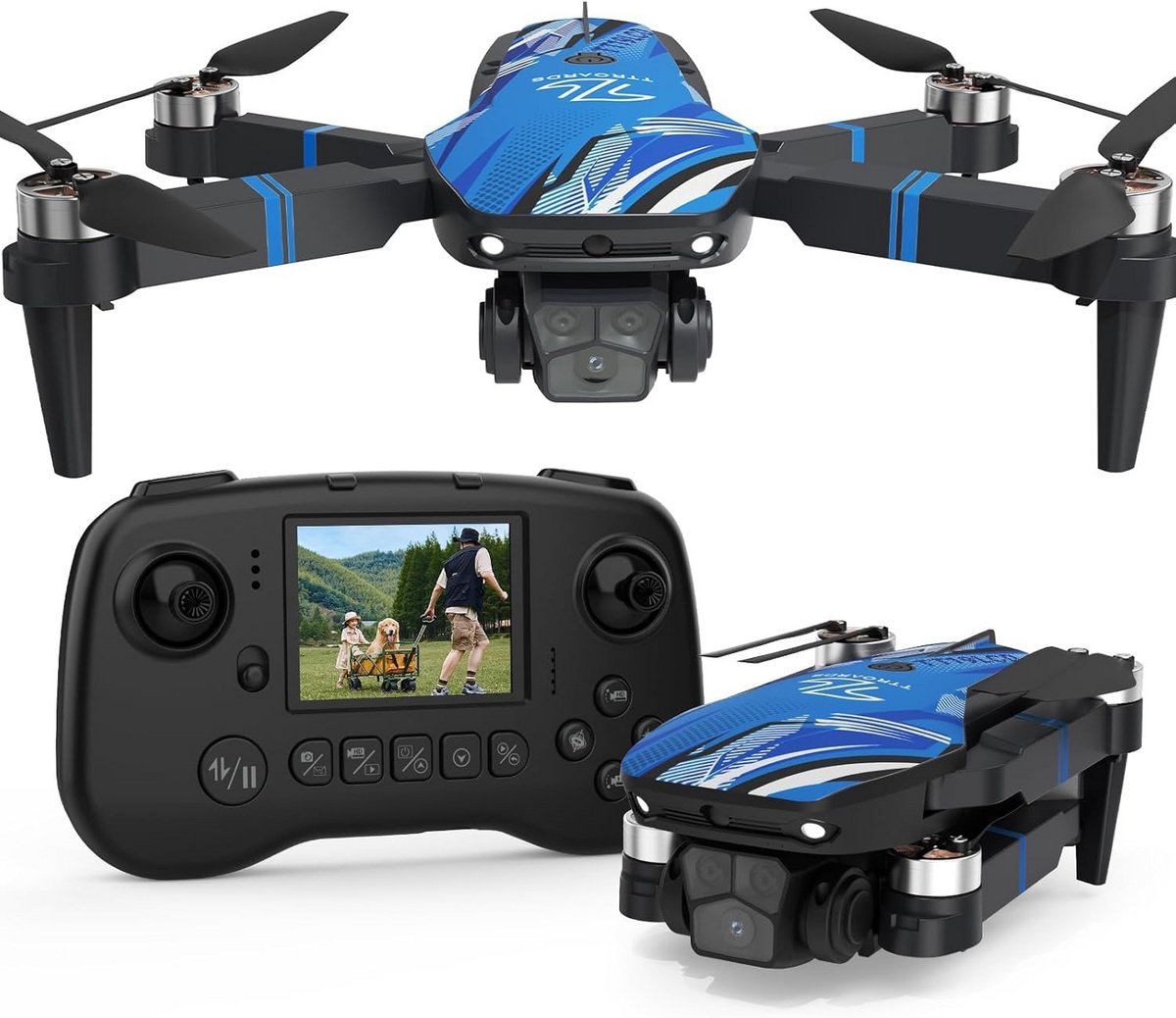 TT19LCD Drone met Camera 4K, Drones met 2,8-inch LCD-scherm, 270° Obstakelvermijding, Borstelloze Motor, Optische Stroompositionering, RC-quadcopter voor Volwassen Beginners, Minder dan 249 g
