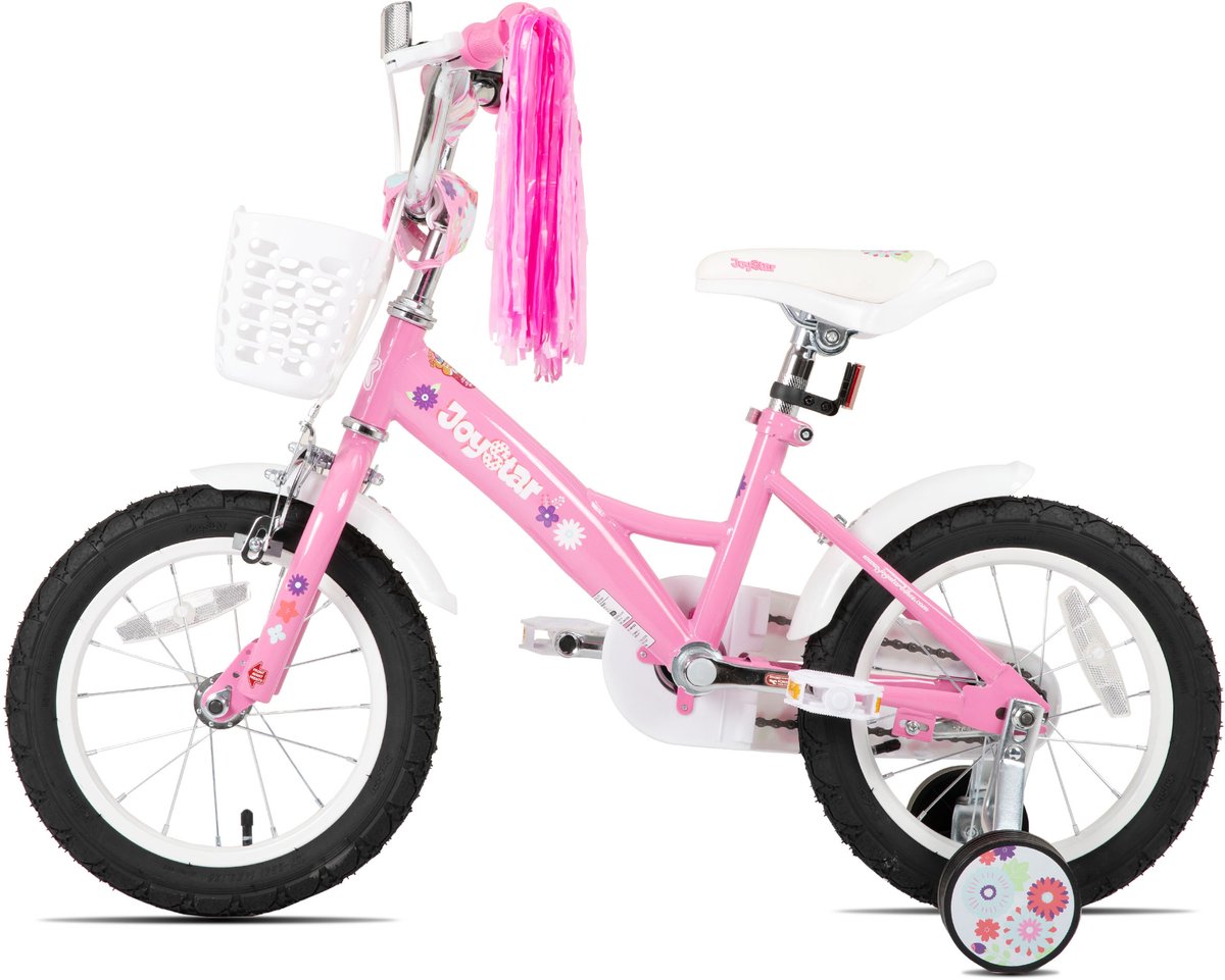 JOYSTAR Little Violet Kinderfiets voor Meisjes 16 Inch Met Stuurslingers Roze