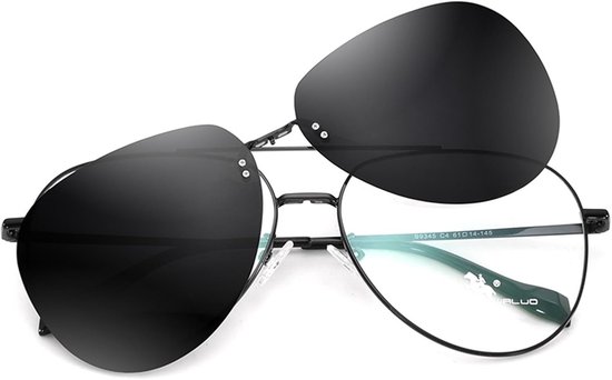 Zonnebril Clip-on - Magnetische Bril - Bescherming Tegen Zon - Gepolariseerde Glazen - Groot Frame - Zwart — afbeelding 5