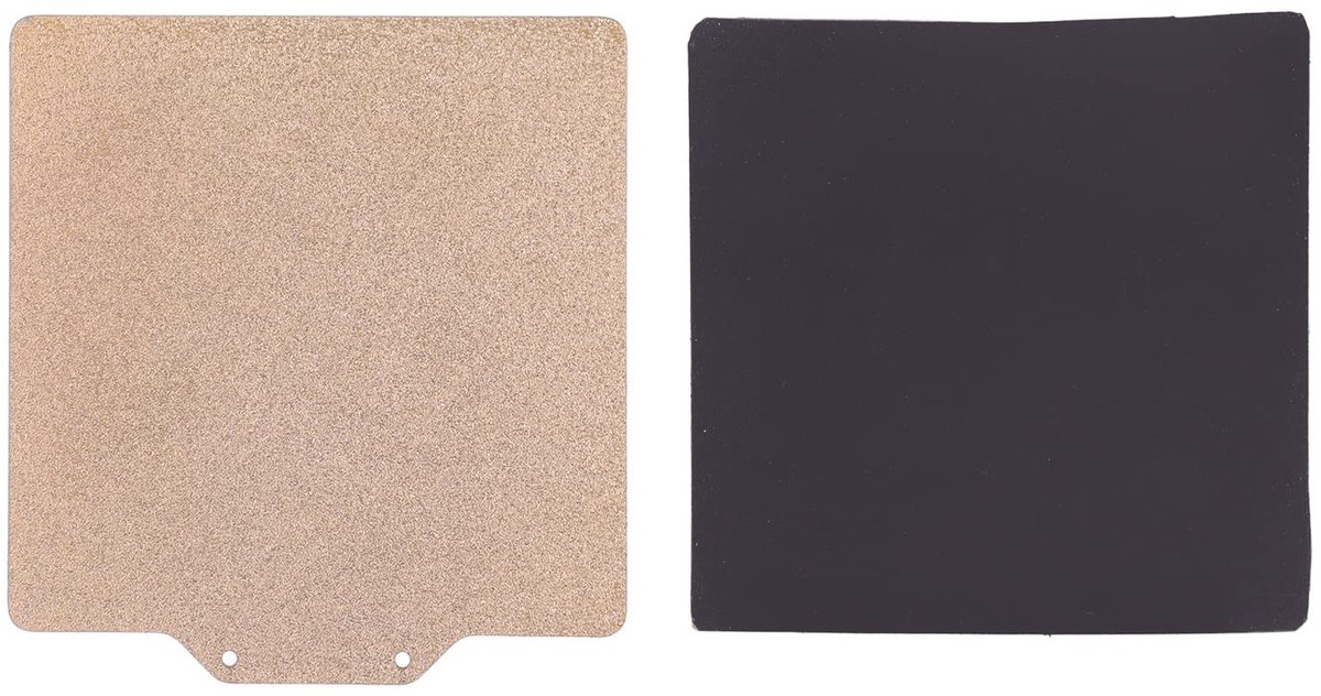 Dailygoods- Bouwplaat Dubbelzijdig - Flexibele Veerstalen Plaat - PEI-Poedercoating - Geschikt voor 3D-printers - 125 x 125 mm - Temperatuurbestendig tot 200 ℃ - 3D-printerbed