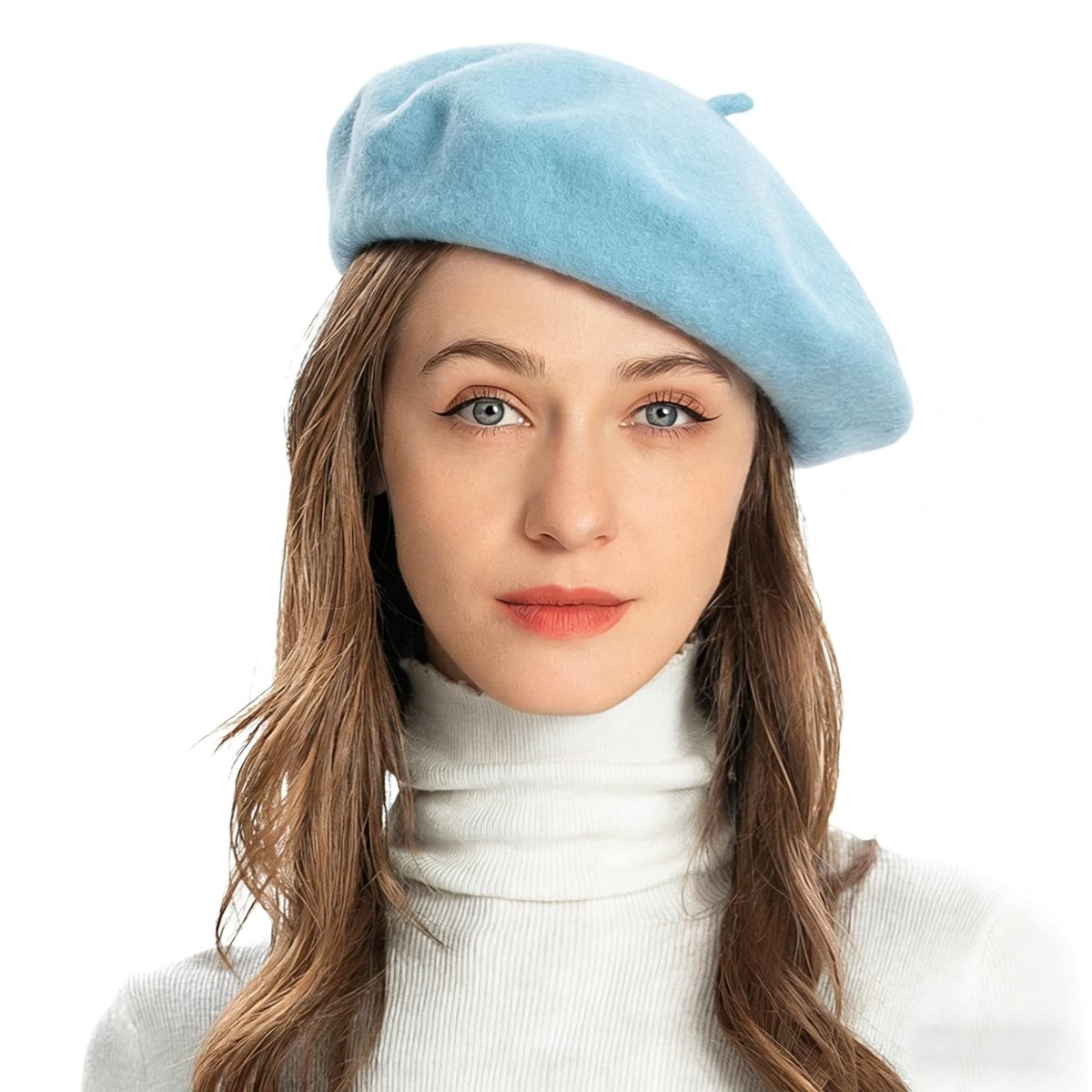 Dailygoods- Baret Klassiek Design - Dames - Turquoise - 90% Wol - Comfortabel en Warm - Eén Maat - Ademend - Muts