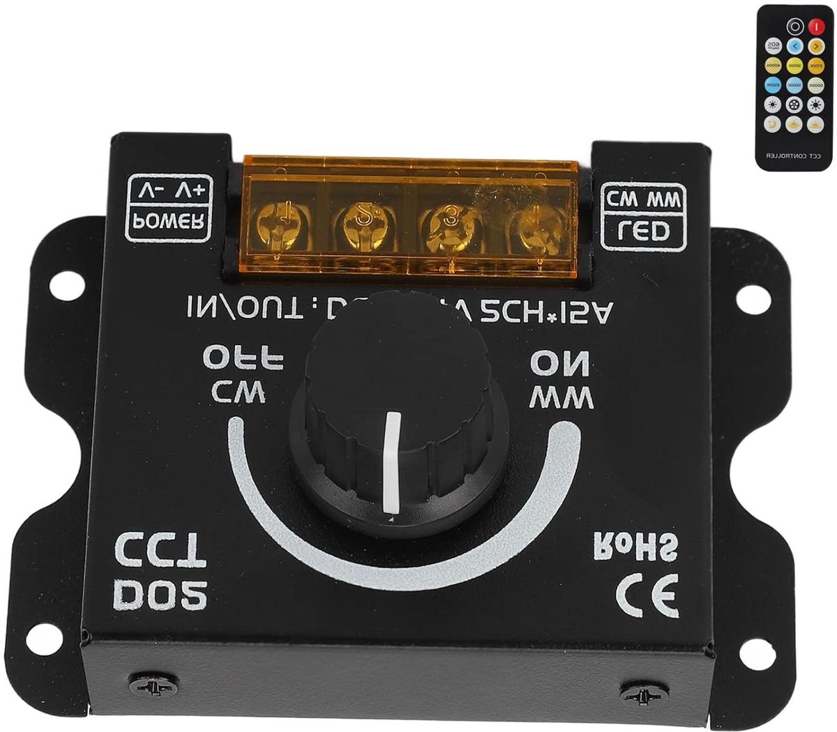 LED Dimmer - Lichtregelaar Controller - Verlichting Aanpassen - Dubbele Bediening - DC 5V-24V - Zwart