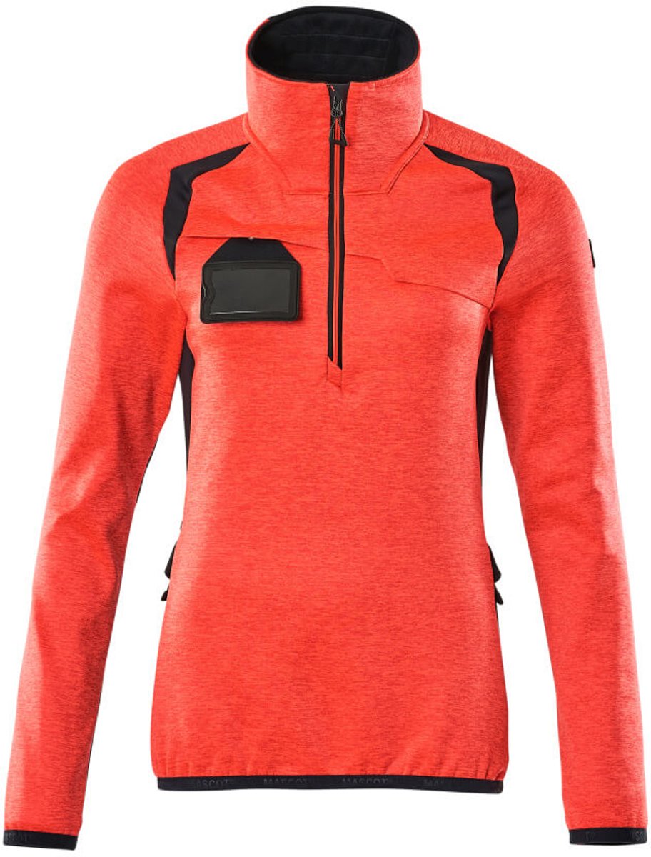 Mascot Accelerate Safe Fleecetrui met korte rits 19353-316 - hi-vis rood/donkermarine - XL