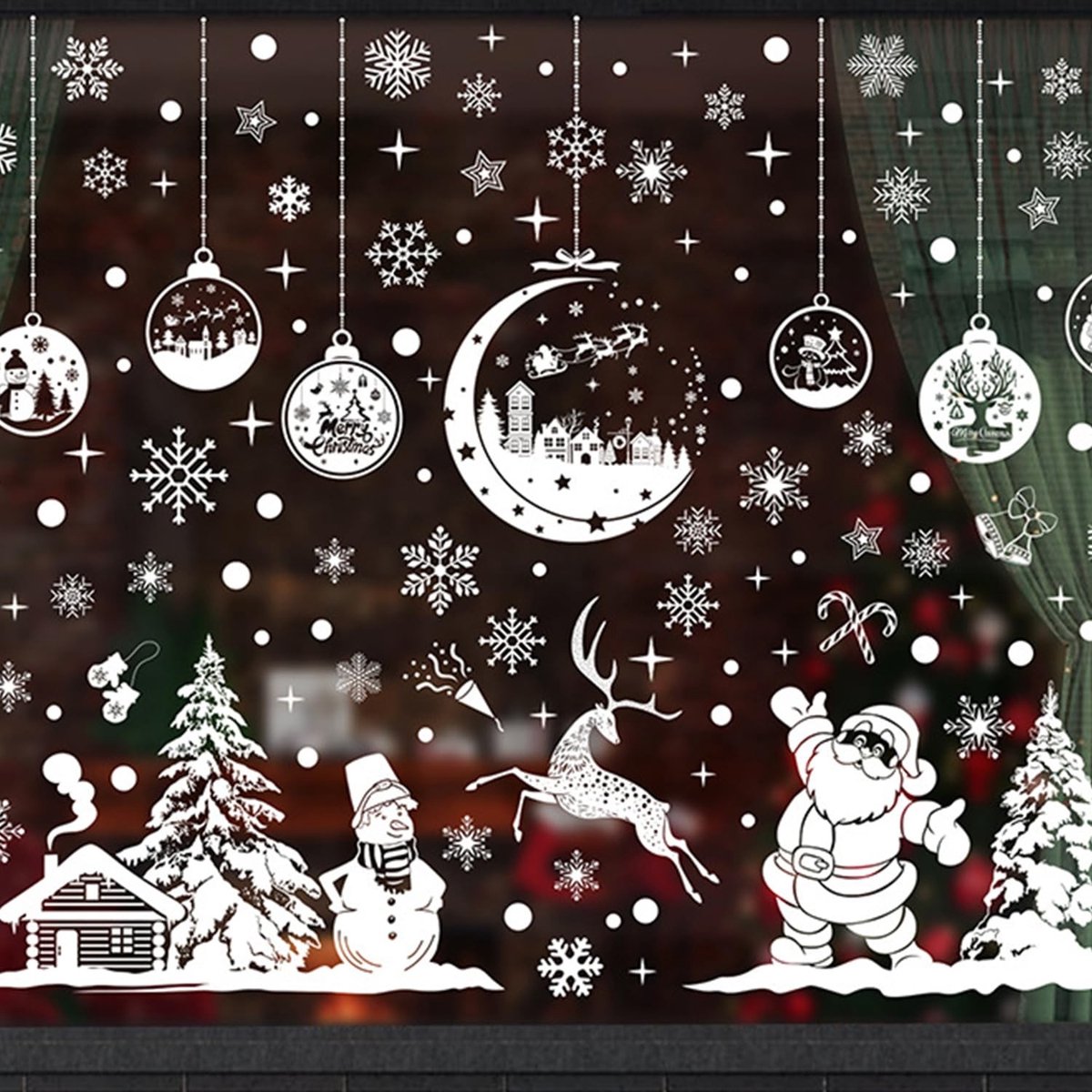 Dailygoods- Raamstickers Kerst - 260 Stuks - PVC Sneeuwvlokken - Raamdecoratie - Kerstdecoratie - Milieuvriendelijk - Eenvoudig te Verwijderen