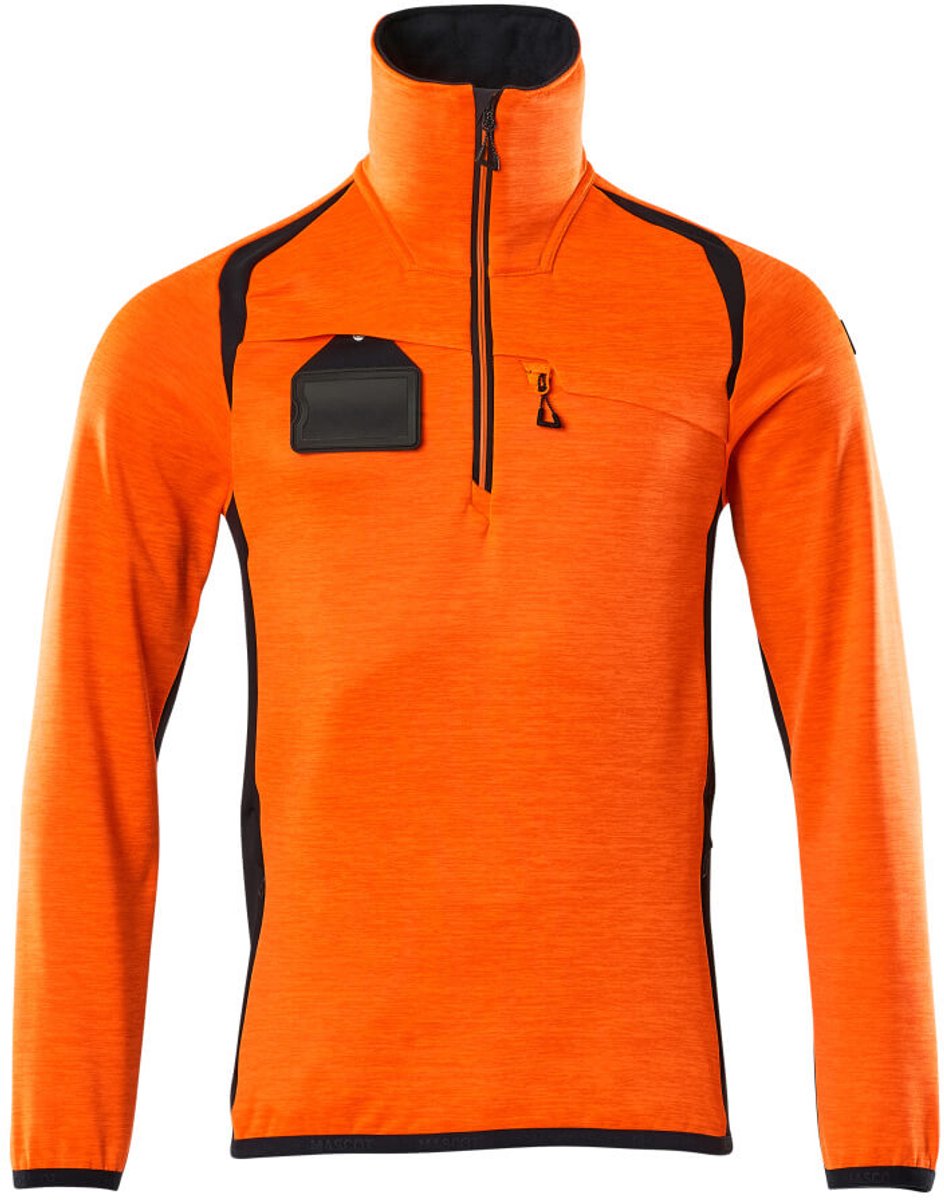 Mascot Accelerate Safe Fleecetrui met korte rits 19303-316 - hi-vis oranje/donkermarine - 2XL