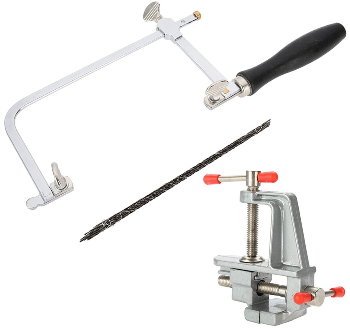 Dailygoods- Zaagframe Mini - Zaagboog - Vise - 12 Bladen - Gereedschap - Hoogwaardig Staal - Juwelierszaag