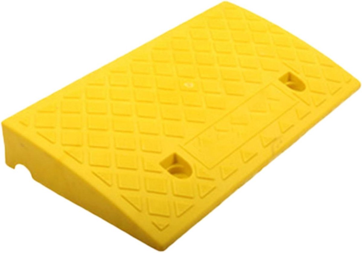 Drempelhelling Oprijplaat - Rolstoelrand - Drempels Overbruggen - Antislip Textuur - 51 x 28 x 8.7 cm - Geel