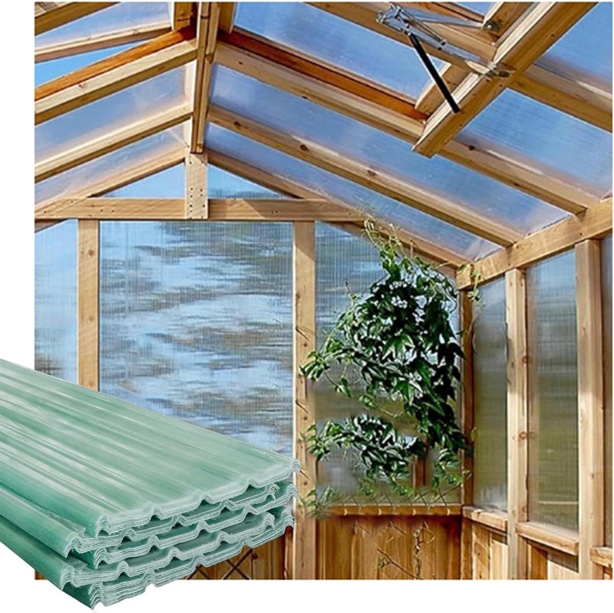 Dakbedekking panelen - Glasvezel platen - Overkapping bouwen - Hoge lichtdoorlatendheid - 