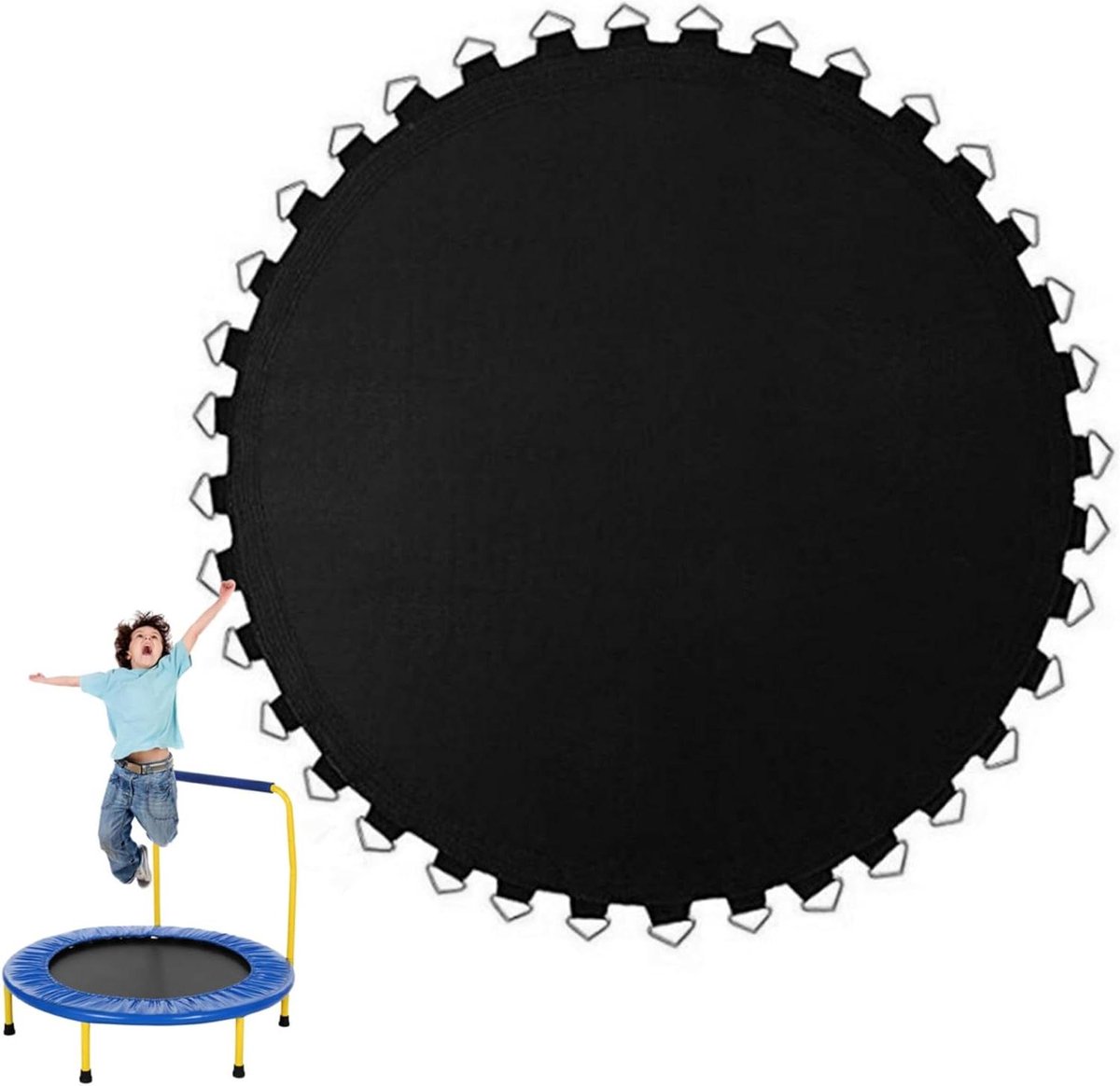 Trampoline Mat - Springmat Vervanging - Buiten Spelen - 36 V-ringen - 1.83m Frame - Zwart