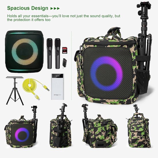 Draagbare draadloze Bluetooth-compatibele geluidsoverdracht stoffen zakjes voor JBL Partybox Encore2 Speaker Opbergtas Draagtas (Camouflage) — afbeelding 3