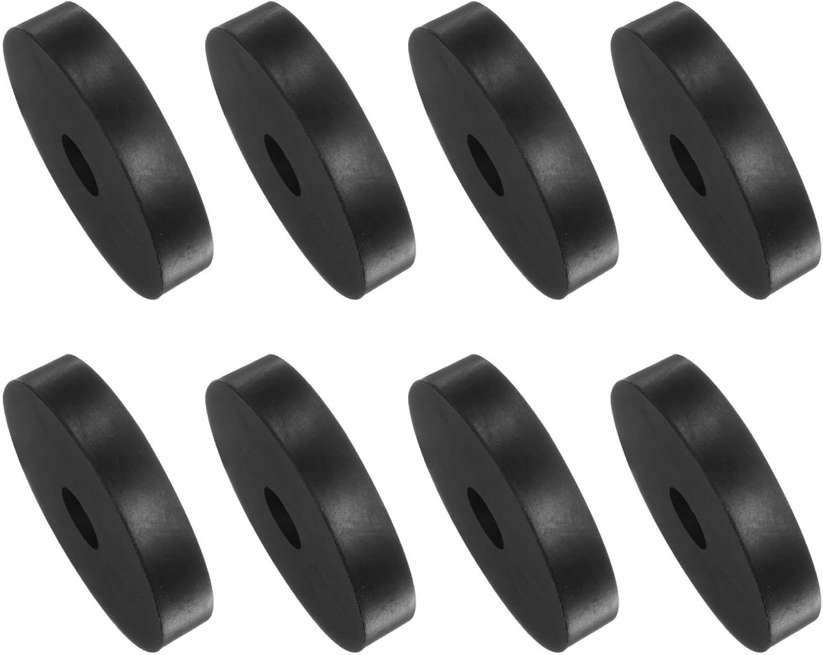 Dailygoods- Rubberen Spacers 8 Stuks - 10 x 10 x 50 mm - Antivibratiepads - Schokabsorptie - Geluidsreductie - Duurzaam Rubber - Dempers