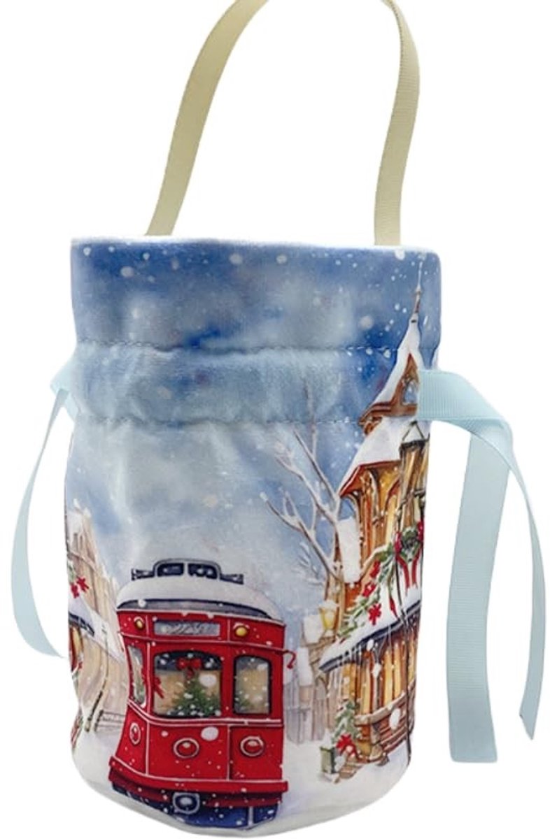 Dailygoods- Vulhoorn Tas Kerstmis - Geschenk Tas - Snoepzakjes - Papieren Tas - Cadeauverpakkingen - 36 x 23 cm - Kraftpapier - Geschenktas