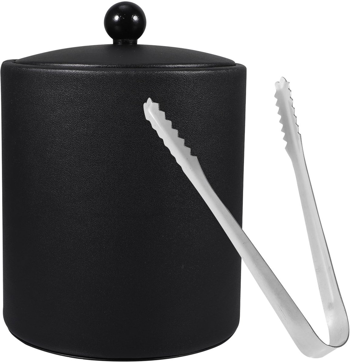 Dailygoods- IJsemmer Geïsoleerd - Champagnebak - Ijshouder met Deksel - Wijnkoeler - IJsblokjeshouder - Roestvrij Staal - Zwart