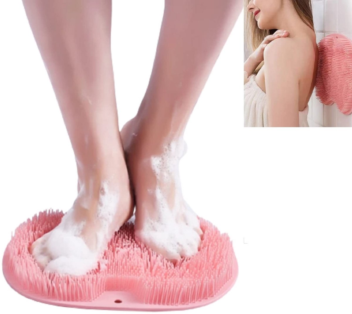 Dailygoods- Douchevoetreiniger met antislip zuignappen - Voetborstel - Voetmassage - Verlichting voet-/hielpijn - Bevordering doorbloeding - Ontspanning en verfrissing - Voetscrubber