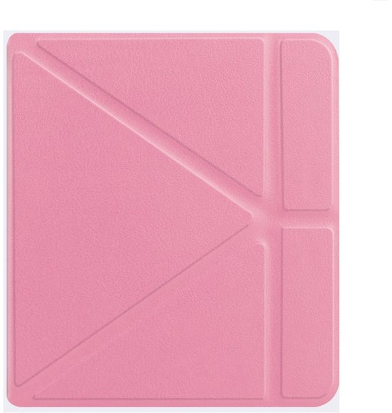 Hoes geschikt voor Kobo Libra Colour - E-reader hoesje - Bookcase cover - Beschermhoes - Trifold - Tablet case - Roze - Jonyx — afbeelding 5