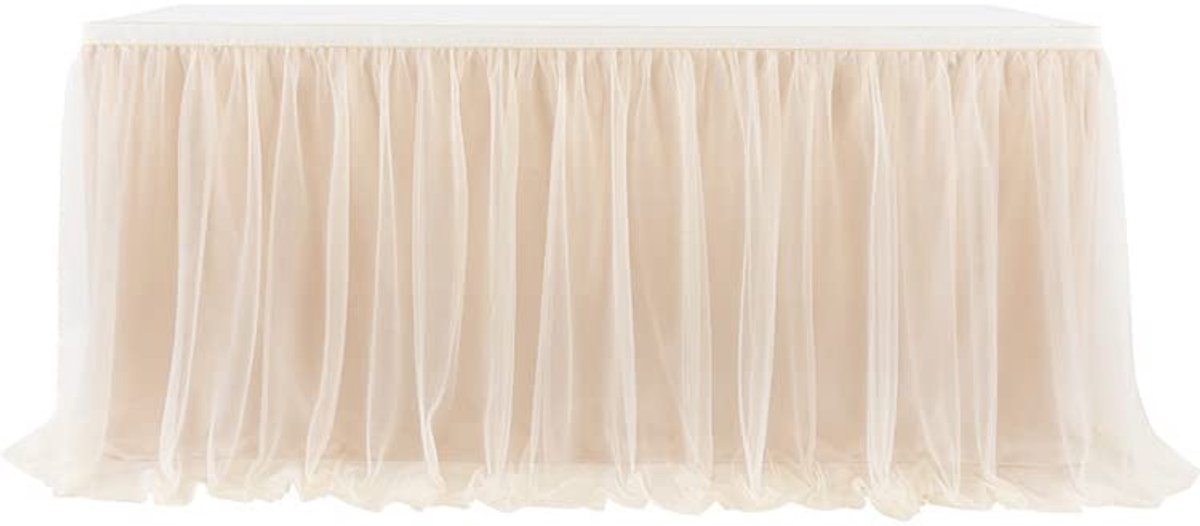 Dailygoods- Tule Tafelrok Romantisch - Tafelkleed - Feestdecoratie - Huidvriendelijk Nylon - Kreukvrij - Eenvoudige Installatie