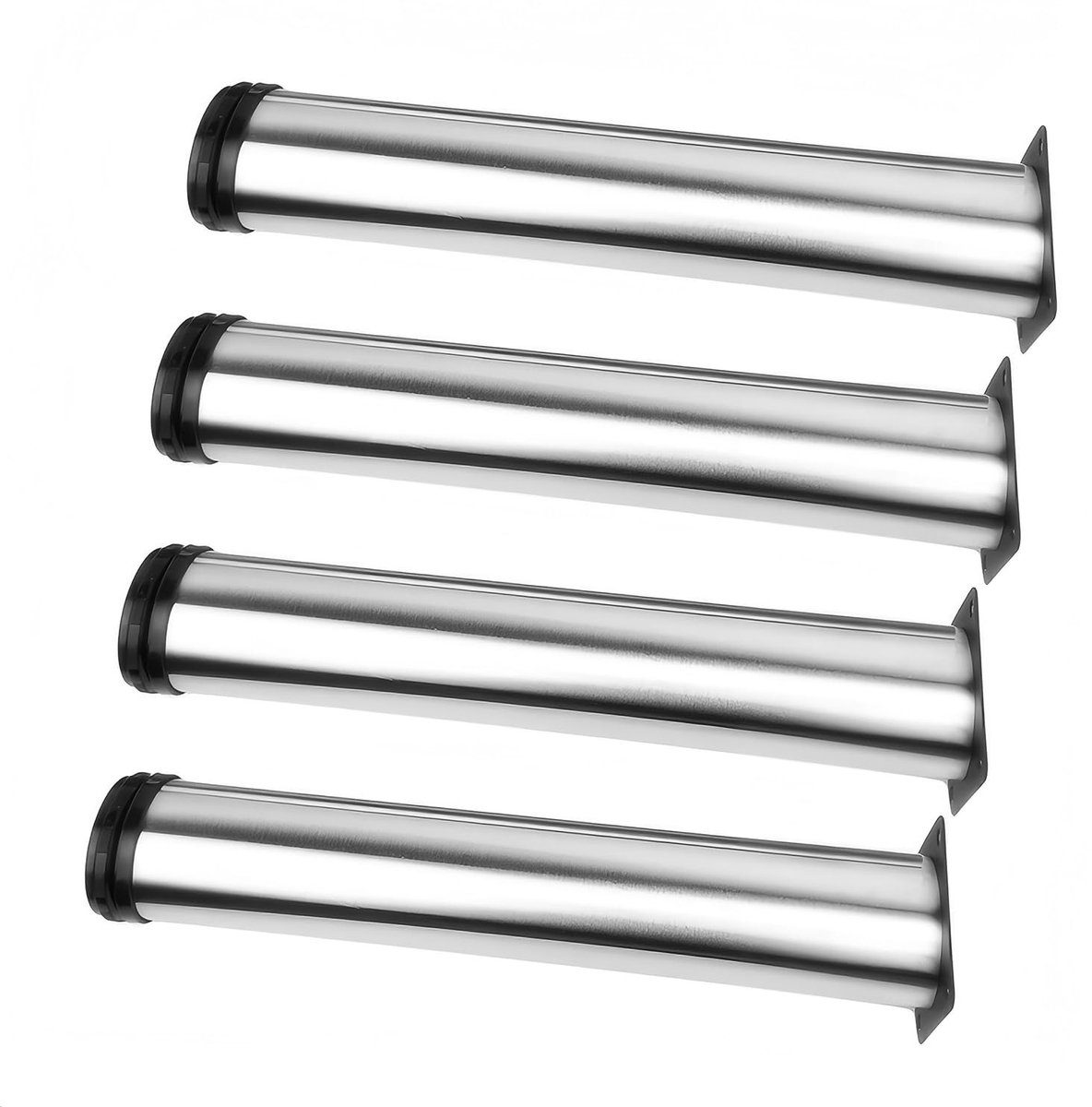 Dailygoods- Meubelpoten Verstelbaar 350-365 mm - Meubelverhoger - Kastpoten - Tafelpoten - Zware Metalen Poten - Verchroomd Ontwerp