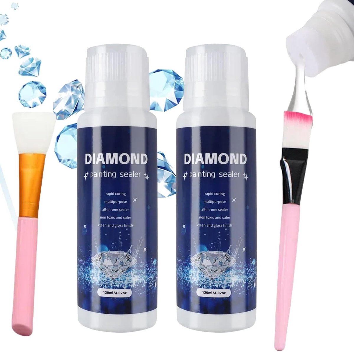 Dailygoods- Diamond Painting Verzegeling 240 ml - Transparante Lijm - Accessoires voor Glinsterende Afbeeldingen - Bescherming tegen Stof en Vocht - Geschikt voor Puzzels - 2 Stuks - Diamantschilderlijm