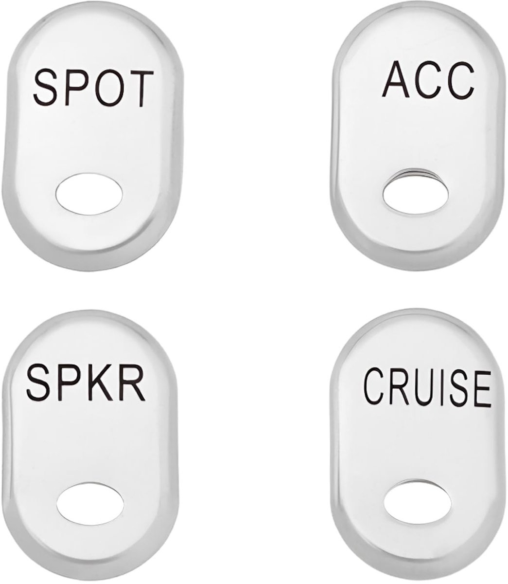 Dailygoods- Switch Cover - 4 Stuks - Geborsteld Paneel - Compatibel met Harley-Davidson - Aluminium - Eenvoudig te Installeren - Schakelaarafdekking