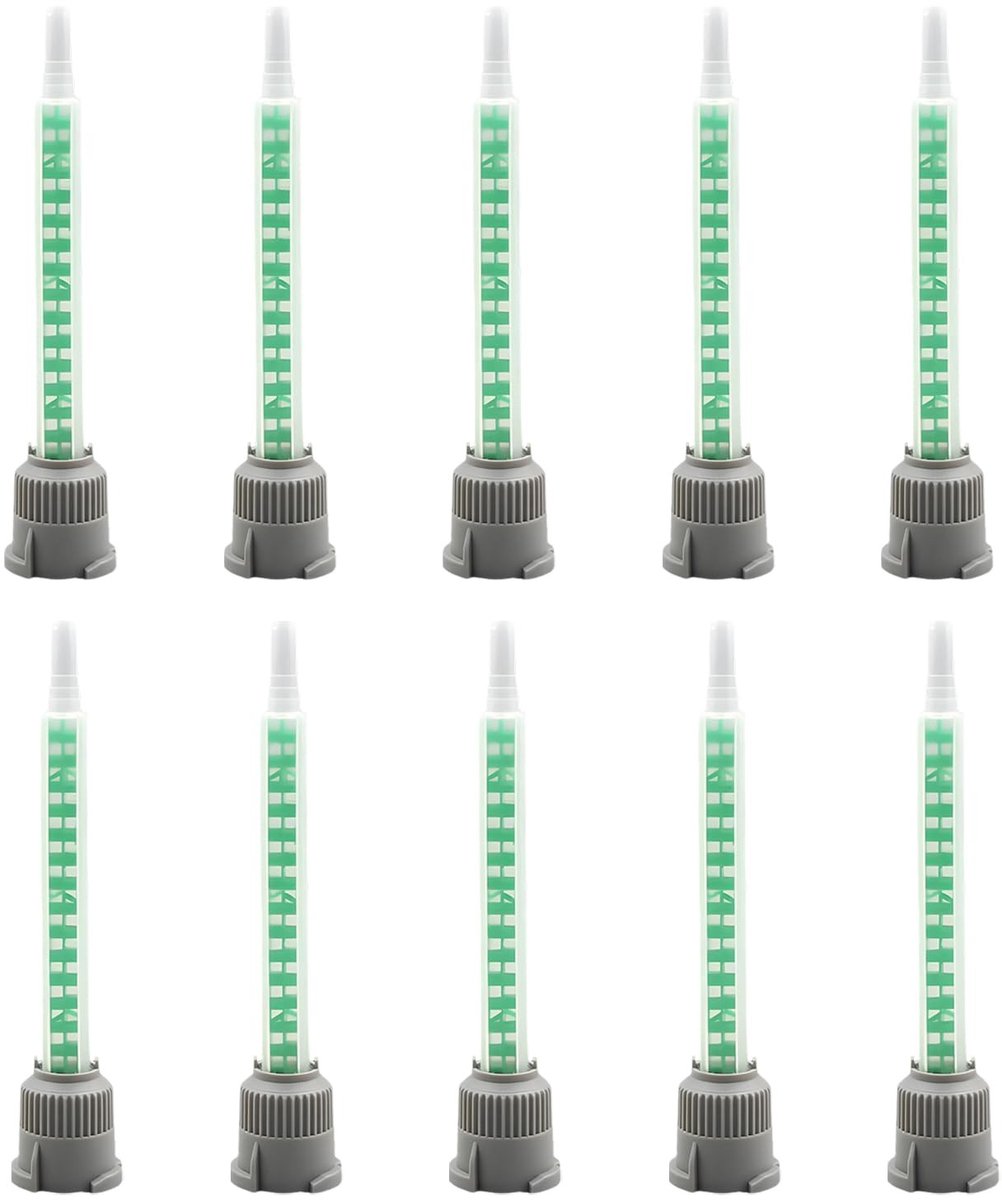 Dailygoods- Mixing Nozzle 10 Stuks - Static Mixer - Mengbuis - Herbruikbaar - Voor 2K Lijm - Lengte 91mm - Hoogwaardige Kunststof - Mixing Tube