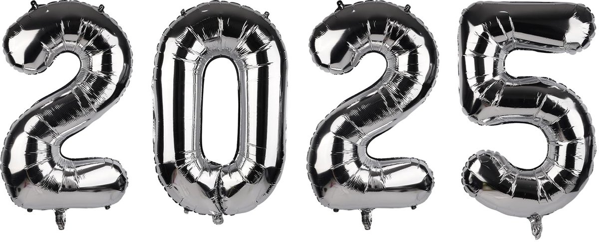 Dailygoods- Nummerballonnen 101,6cm - Aluminiumfolie - Feest Ballonnen - Verjaardag/Jubileum - Decoratie Set - Inclusief Lint/Stro - Feestballonnen