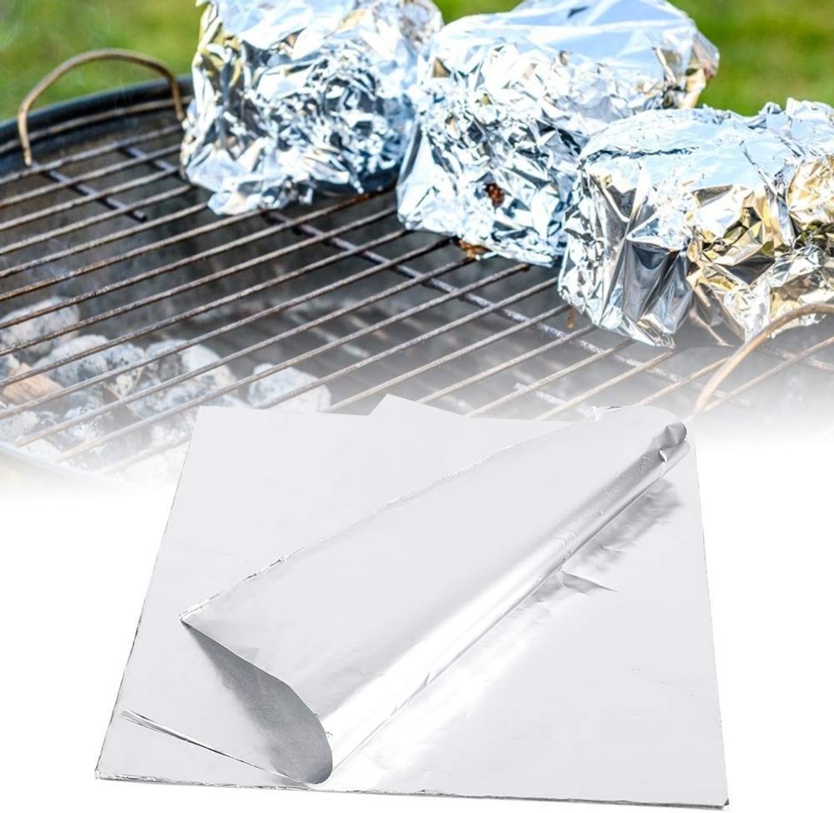 Dailygoods- Aluminiumfolie 100 Stuks - Hittebestendig - 30x30 cm - 25 Micron - Vochtbestendig - Geschikt voor BBQ - Folie