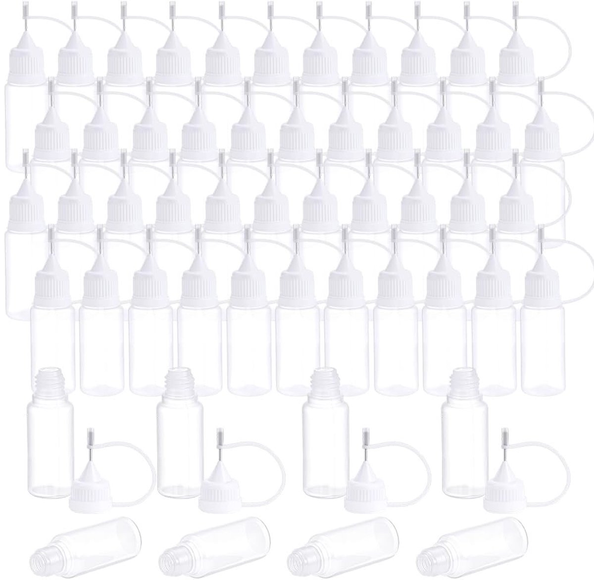 Dailygoods- Knijpflessen 100 stuks - Mini Precisie Tip - Plastic Lijm Applicator - Vloeibare Olie - Quilling/Acryl Schilderen - Creatieve Ambachten - Squeeze Bottles