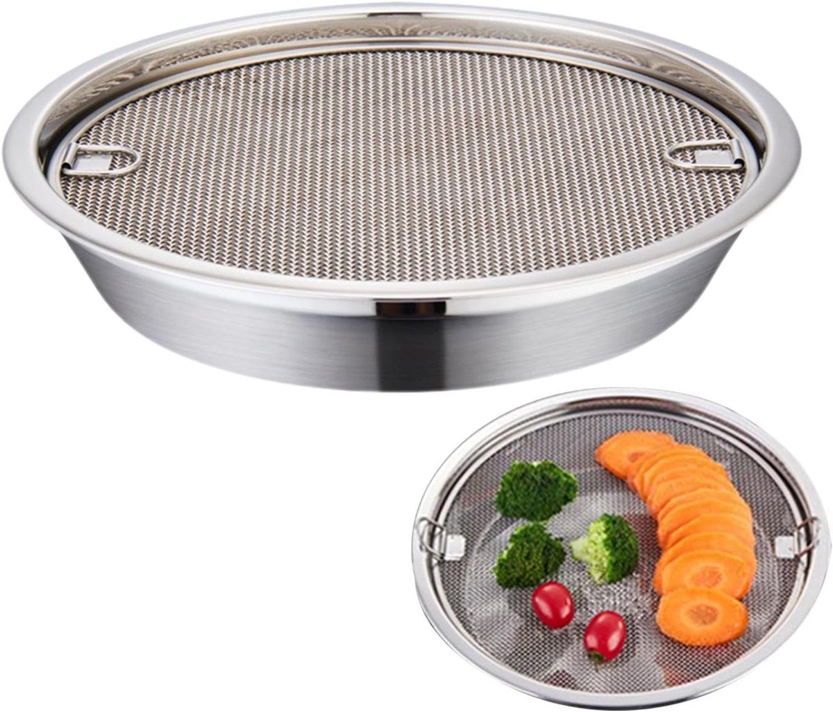 Frituurolie bak - Afdruiprek olie - Vetten scheiden - Directe vetscheiding - 26 cm - Zilver