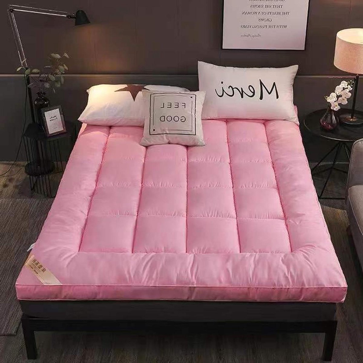 Draagbare Futonmatras - Opvouwbaar Vloerbed - Comfortabel Slapen - Drielaagse Vulling - Dubbel Gebruik - Grijs