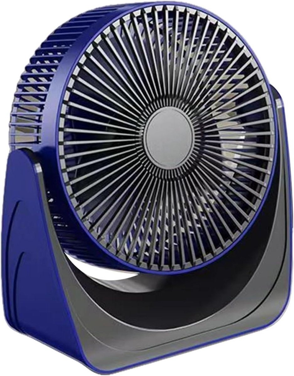Compacte Bureauventilator - Draagbare Ventilator - Persoonlijke Verkoeling - 5 Snelheden Instelbaar - 22.5 x 9.3 x 22.5 cm - Blauw
