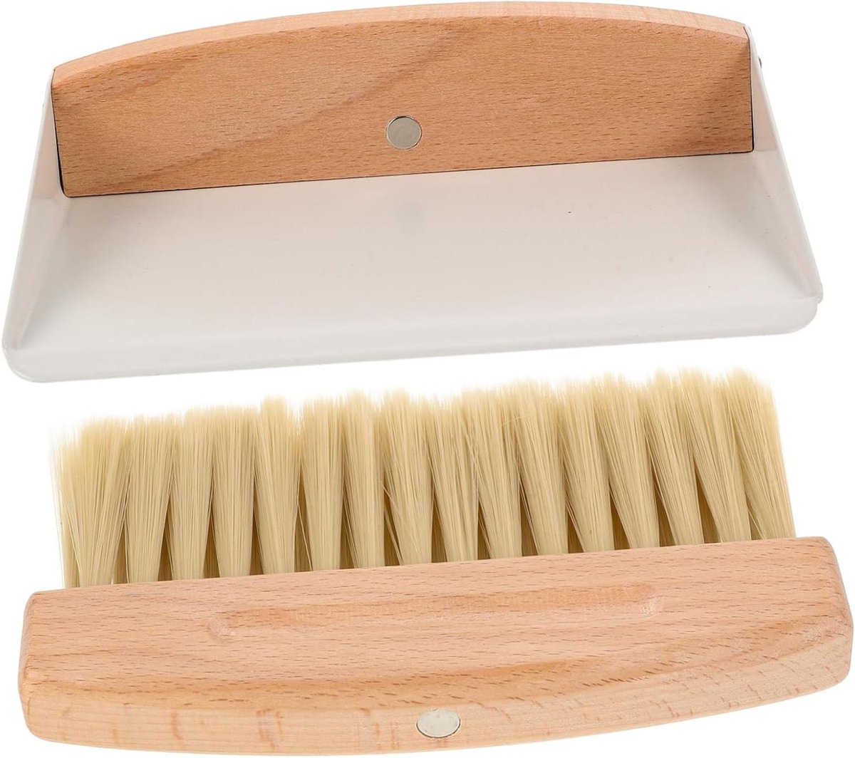 Mini Stoffer Vuilblik - Reinigingsset Bureau - Bureau Schoonmaken - Flexibele Haren - 15.5X10.5X4CM - Wit
