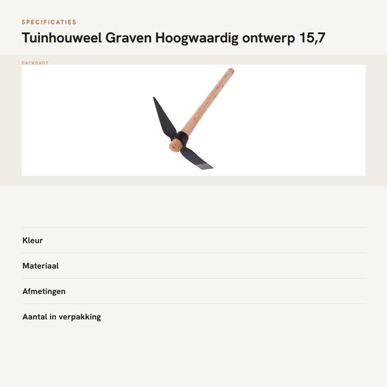 Dailygoods- Tuinhouweel Hoog Koolstofstaal - Tuinspike - Houten Handvat - Dubbele Hoofd Pick - 400 mm - Sterk en Duurzaam - Tuinschoffel van Dailygoods — afbeelding 2