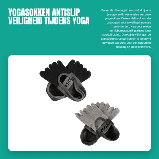 Dailygoods- Yogasokken Antislip - Vijfvingersokken - Teensokken - Sport - Fitness - Veiligheid tijdens training - Antislipsokken van Dailygoods — afbeelding 2
