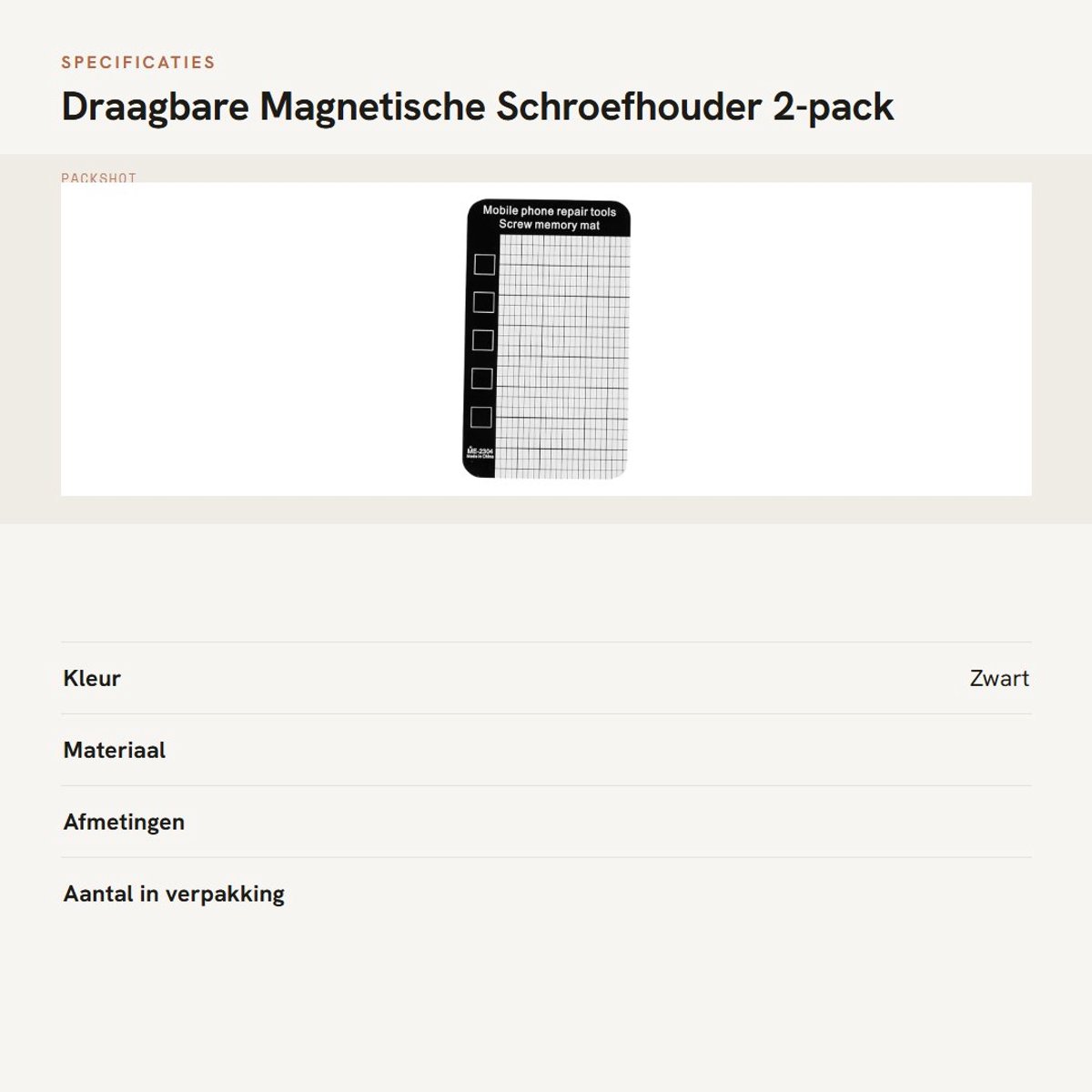 Dailygoods- Schroefhouder Draagbaar - Magnetisch - 2-Pack - Schroefopslagmat - Mobiele Telefoonreparatie - Compacte Werkruimte - Schroefmat