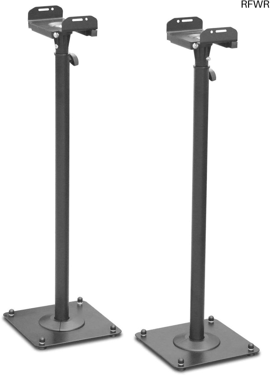 Luidspreker Statieven - Muziek Standers - Geluid Optimaliseren - Traploos Verstelbaar - 66 tot 118 cm - Zwart