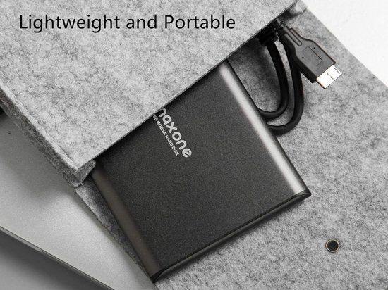 Externe Harde Schijf - Draagbare Opslag - Bestanden Opslaan - Ultradun Aluminium - 1 TB - Grijs — afbeelding 4