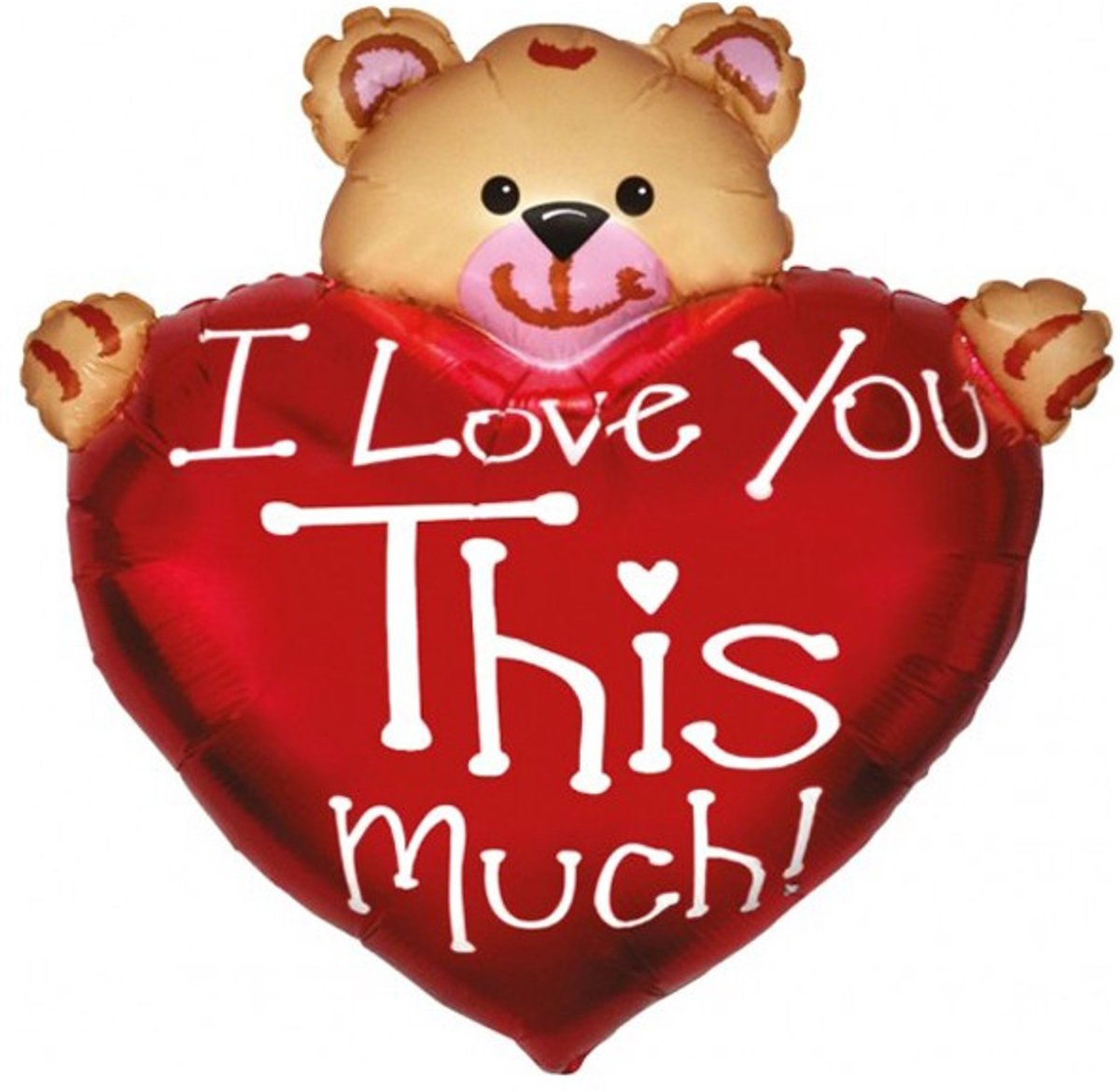 Folieballon - Bear Love Much - 77cm - Helium- en Luchtvulling