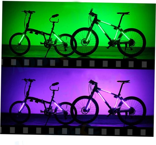 Fietsverlichting Set - Wieldecoratie Lampjes - Fiets Versieren - Meerdere Kleurstanden - 8 x 6 x 3.8 cm - Multicolor — afbeelding 4