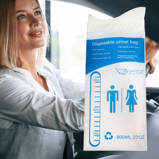 Draagbare Zakjes - Urinoir Zakjes - Hygiëne Onderweg - Lekvrije Sluiting - 800 ml - Transparant — afbeelding 3