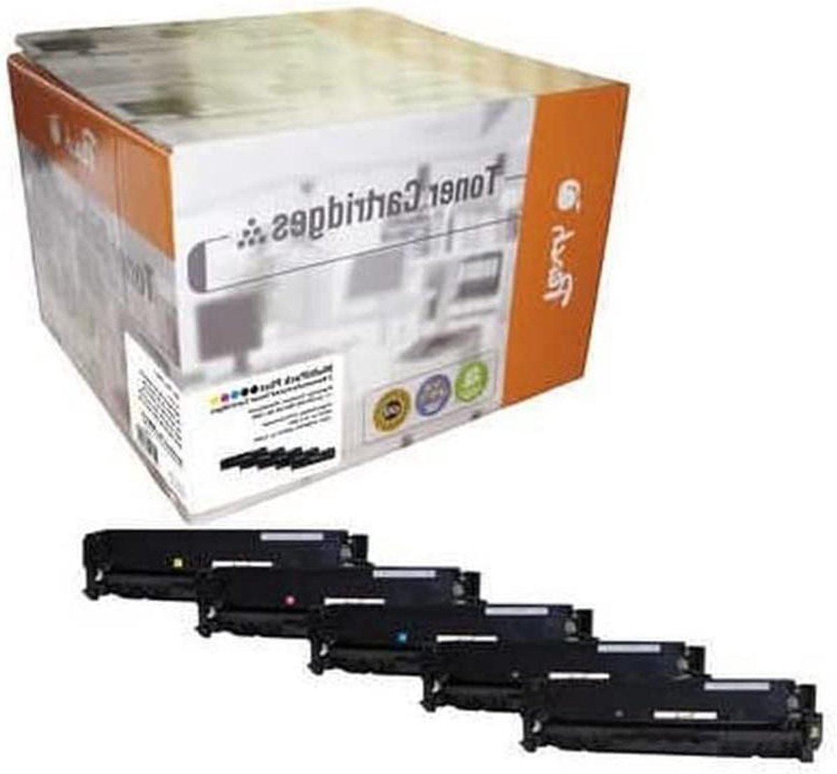 Tonermodules Set - Printer Toner - Documenten Printen - 100% Compatibel Alternatief - 5 Stuks - Zwart Cyaan Magenta Geel