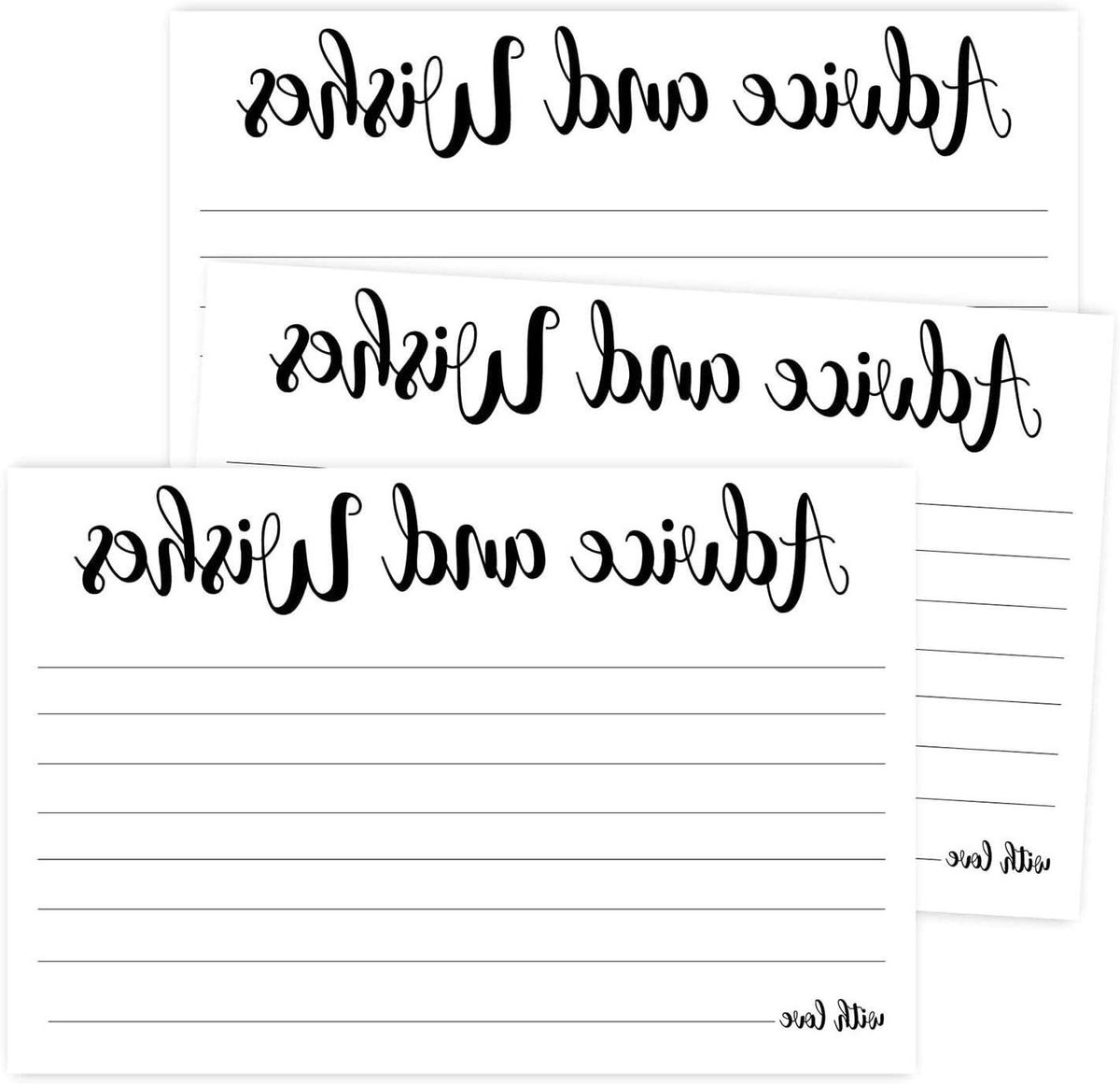 Advieskaarten Set - Bruiloft Kaarten - Bruiloft Vieren - Origineel Ontwerp - 50 Stuks - Wit