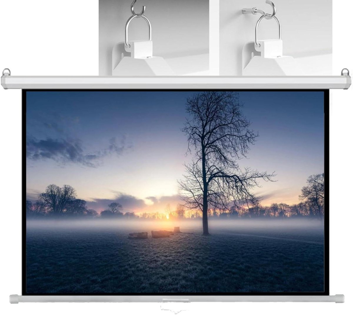 Projectiescherm Handmatig - Scherm Beamer - Films en Presentaties - Dubbele Beeldverhouding - 84 inch - Wit