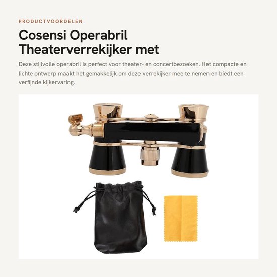 Dailygoods- Opernglas Compact - Inklapbare Handgreep - Lichtgewicht - Vintage - Theaterverrekijker - Duurzaam Ontwerp - Verrekijker van Dailygoods — afbeelding 4