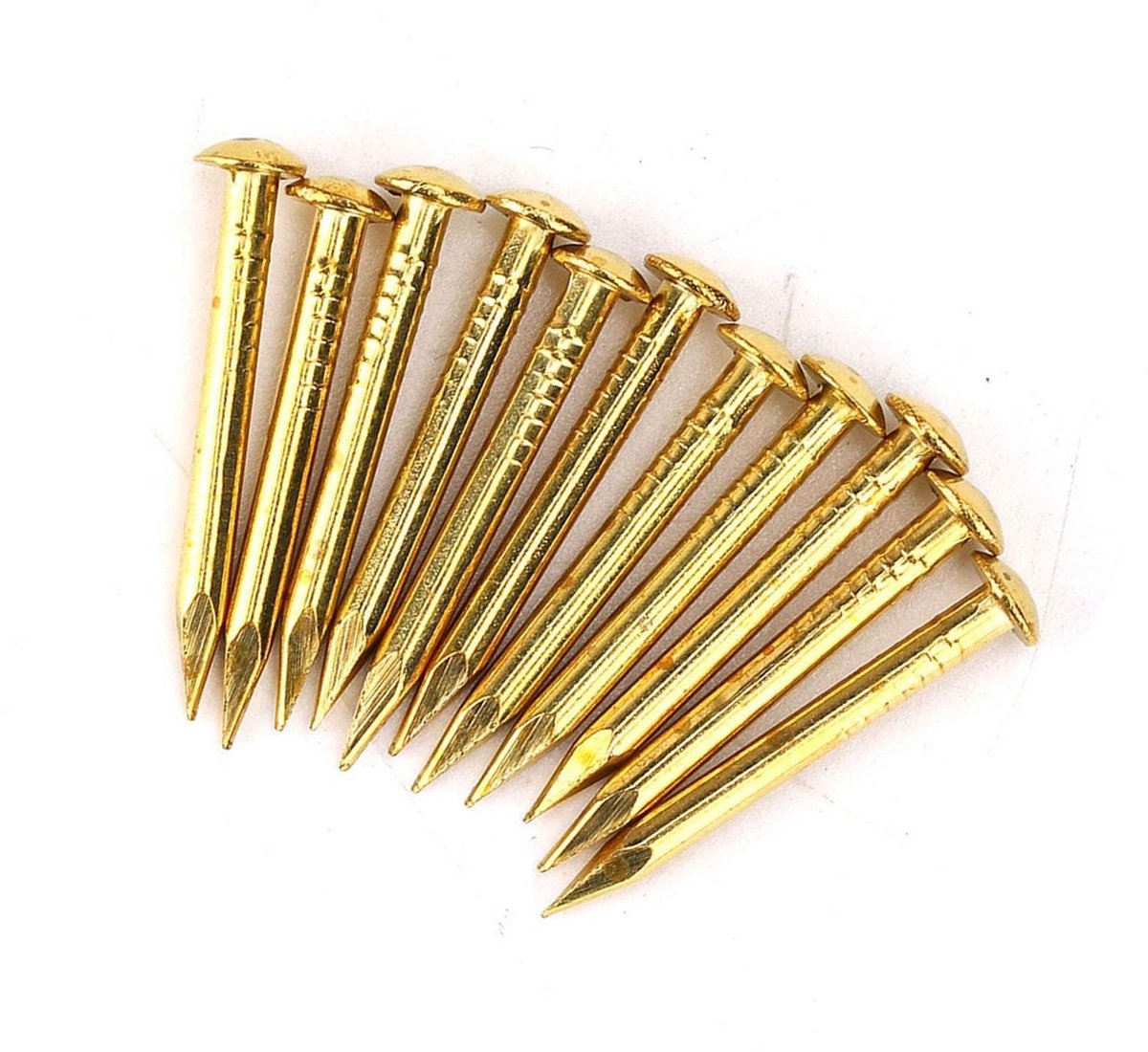 Dailygoods- Messing Nagel 100 Stuks - Ronde Kop - 22 Mm/18 Mm/15 Mm/10 Mm - Sterke Bevestiging - Hoogwaardig Materiaal - Perfecte Vervanging - Spijkers