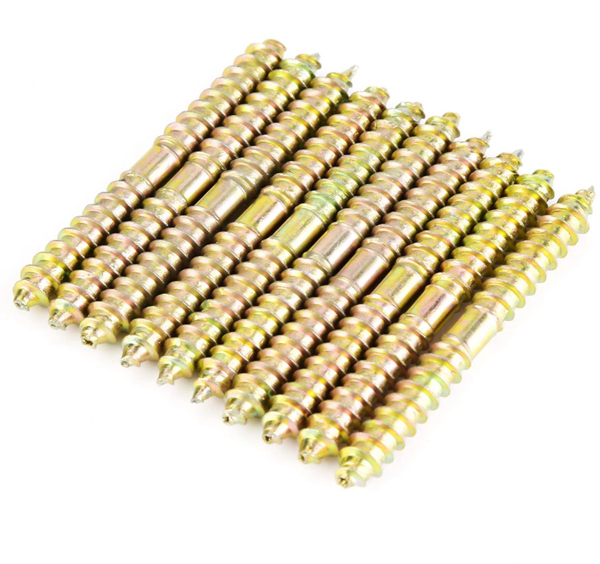 Dailygoods- Houtschroeven Set - 10 Stuks - 6x60mm - Zelftappende - Dubbelzijdig Verzinkt - Duurzaam IJzer - Voor Houtverbindingen - Houtverbinding