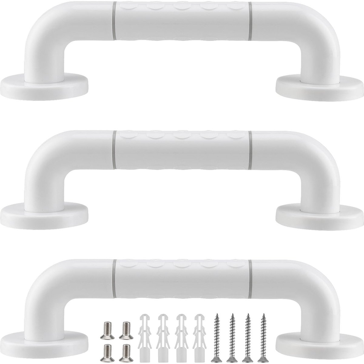 Dailygoods- Handgrepen 30 cm - Antislip Grip - Lichtgevende Ringen - Roestvrij Staal - Handgrepen voor Badkamer - Probleemloze Installatie - Badhandgrepen