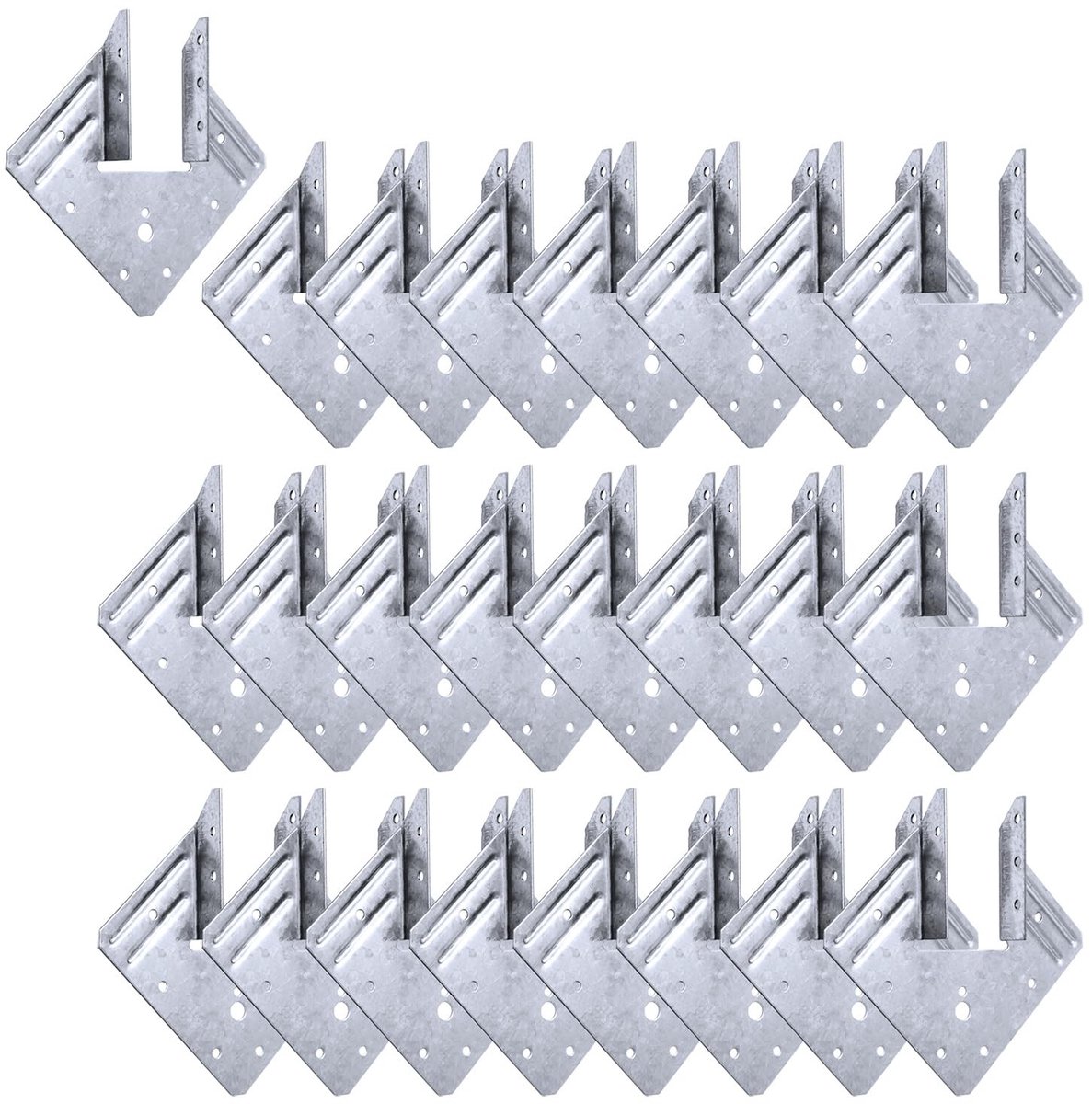 Dailygoods- Connector 18 Gauge - Stalen Beugels - Set van 24 - Hoogwaardige Slagvastheid - Corrosiebestendig - Eenvoudig te Installeren - Constructiebeugels