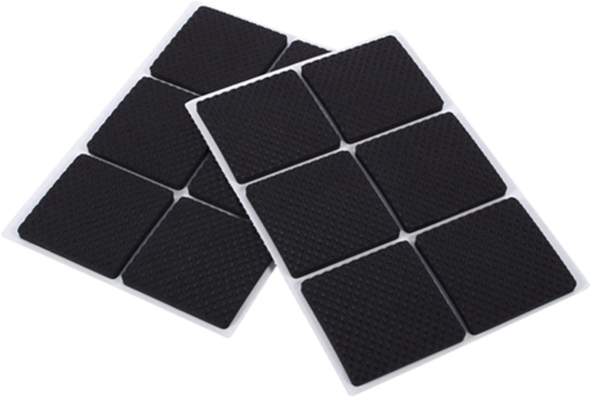 Dailygoods- Vloermatten Antislip - Rubber Pads - 12 Stuks - Zwart - Vloerbeschermers - Meubels - Afmetingen 4,6 cm x 4,6 cm - Meubelbeschermers