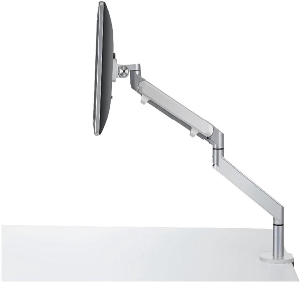 Monitor Bureauhouder - Verstelbare Arm - Ergonomisch Werken - Gasveer Verstelbaar - Tot 32 Inch - Zilvergrijs