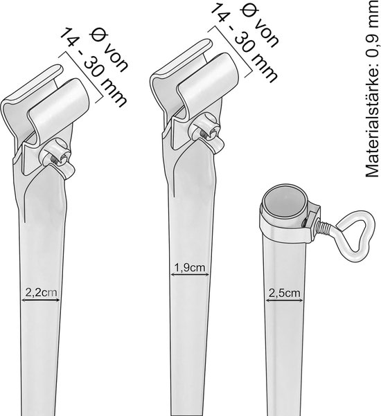Tentstok - Verandastang - Voortent Opzetten - Telescopisch Verstelbaar - 210-290 cm - Zilver — afbeelding 4